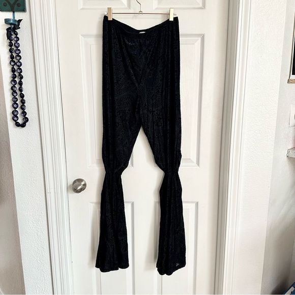 EARTHBOUND Pants - Black velvet cut out flares